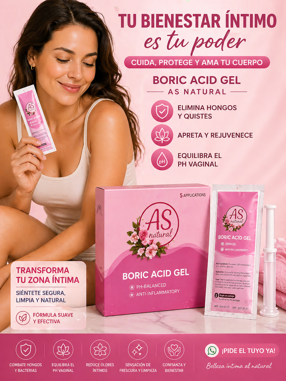 BORIC ACID GEL (OVULOS) Caja de 5 aplicaciones